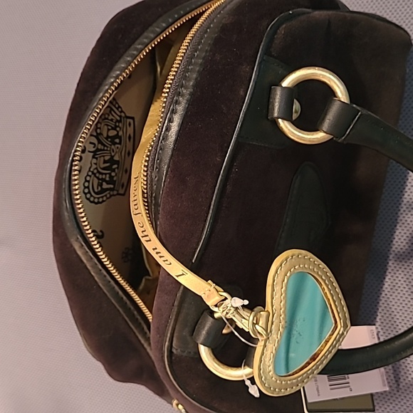 Black Royal Juicy Couture Velour Hand Bag Purse YHRU1931 - Picture 7 of 16